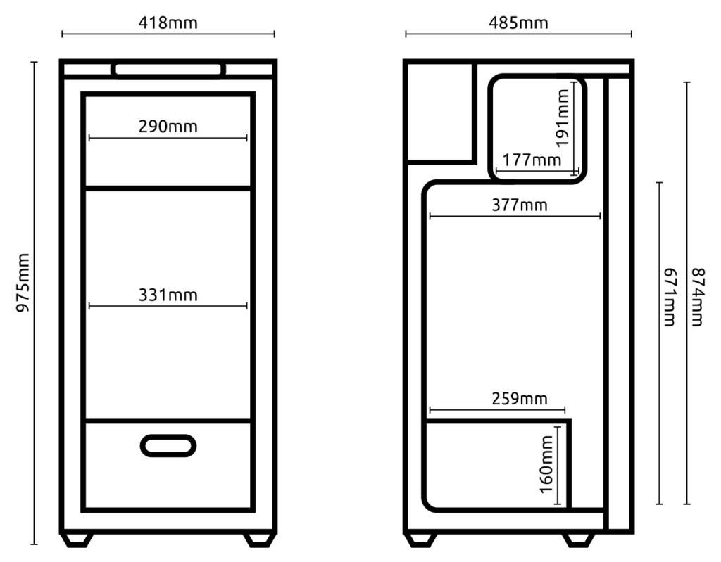 Hyckes HyFridge 90 crosssection